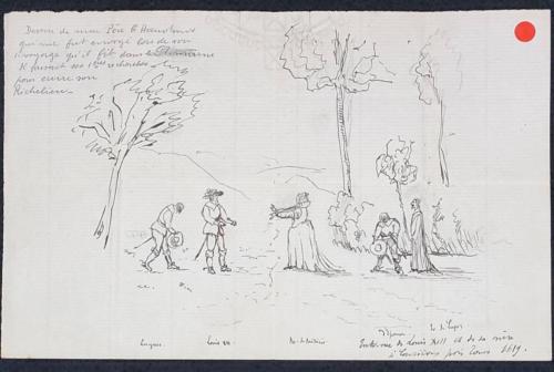Dessin de Gabriel Hanotaux sur le cardinal de Richelieu