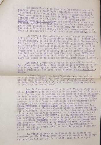 Lettre de la société de l'Histoire Nationale datée du 21 10 1921 p.2
