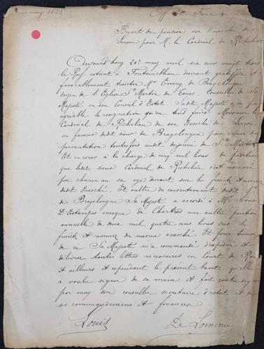 Lettre signée de Louis XIII concernant un brevet en 1623