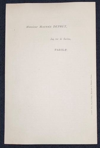 Verso de la liste des membres du diner Bixio du 07 avril 1922