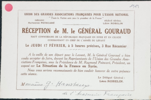 invitation-du-général-gouraud-à-GH-pour-une-réception